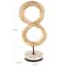 15" Brown Rattan Infinity Sculpture with White Marble Base